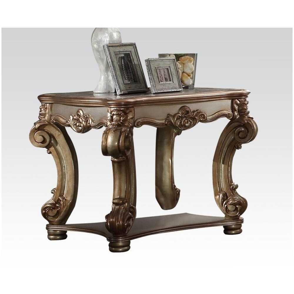 ACME Vendome End Table, Gold Patina