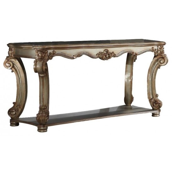 ACME Vendome Sofa Table, Gold Patina