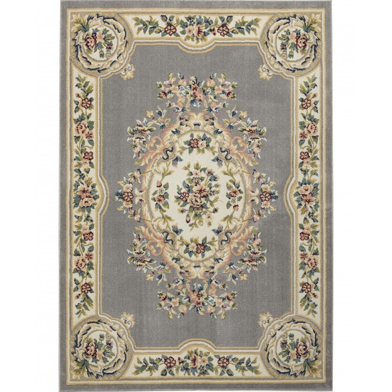 Nourison Aubusson ABS1 Area Rug, Grey, 3'3" x 5'3"