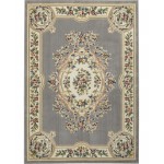 Nourison Aubusson ABS1 Area Rug, Grey, 5'3" x 7'3"