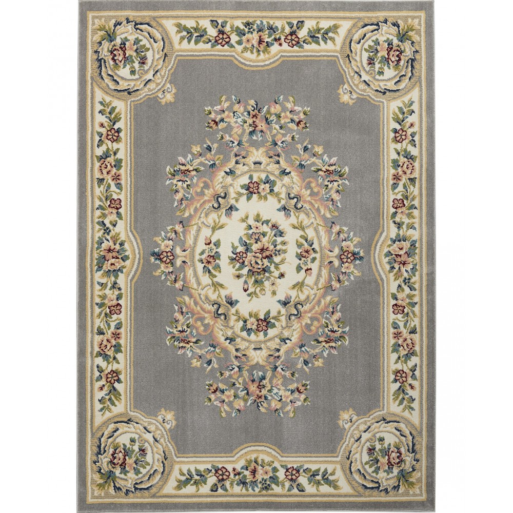 Nourison Aubusson ABS1 Area Rug, Grey, 5'3" x 7'3"