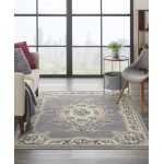 Nourison Aubusson ABS1 Area Rug, Grey, 5'3" x 7'3"