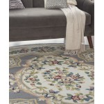 Nourison Aubusson ABS1 Area Rug, Grey, 7'10" x Round