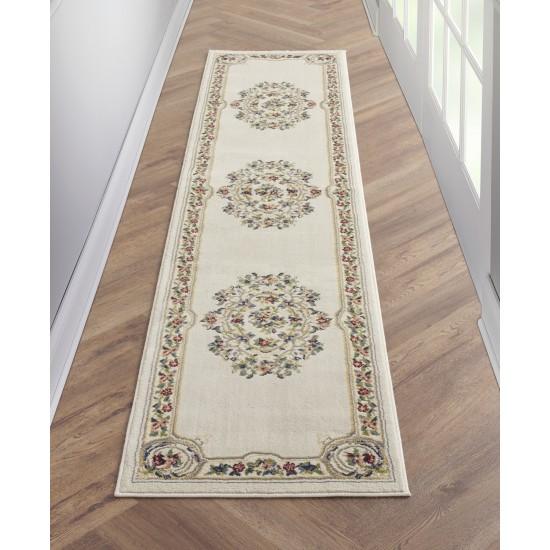 Nourison Aubusson ABS1 Runner Rug, Ivory, 2'2" x 7'6"