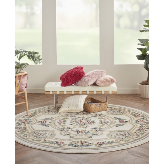 Nourison Aubusson ABS1 Area Rug, Ivory, 7'10" x Round