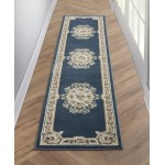 Nourison Aubusson ABS1 Runner Rug, Navy, 2'2" x 7'6"