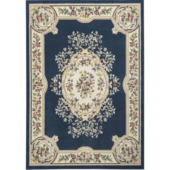 Nourison Aubusson ABS1 Area Rug, Navy, 3'3" x 5'3"