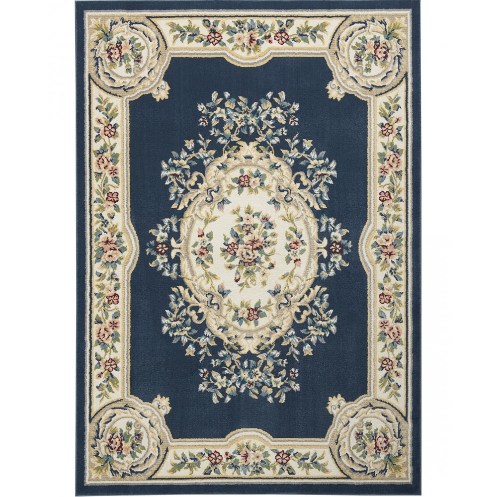 Nourison Aubusson ABS1 Area Rug, Navy, 3'3" x 5'3"