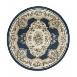 Nourison Aubusson ABS1 Area Rug, Navy, 5'3" x Round