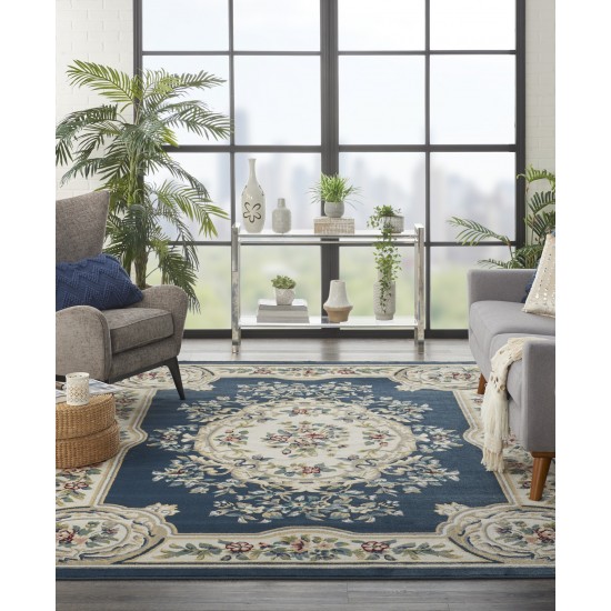 Nourison Aubusson ABS1 Area Rug, Navy, 7'10" x 10'6"