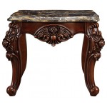 ACME Forsythia End Table, Marble & Walnut