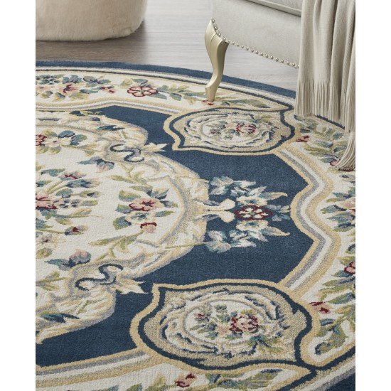 Nourison Aubusson ABS1 Area Rug, Navy, 7'10" x Round