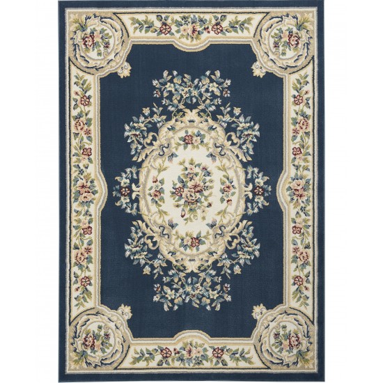 Nourison Aubusson ABS1 Area Rug, Navy, 8'10" x 11'10"