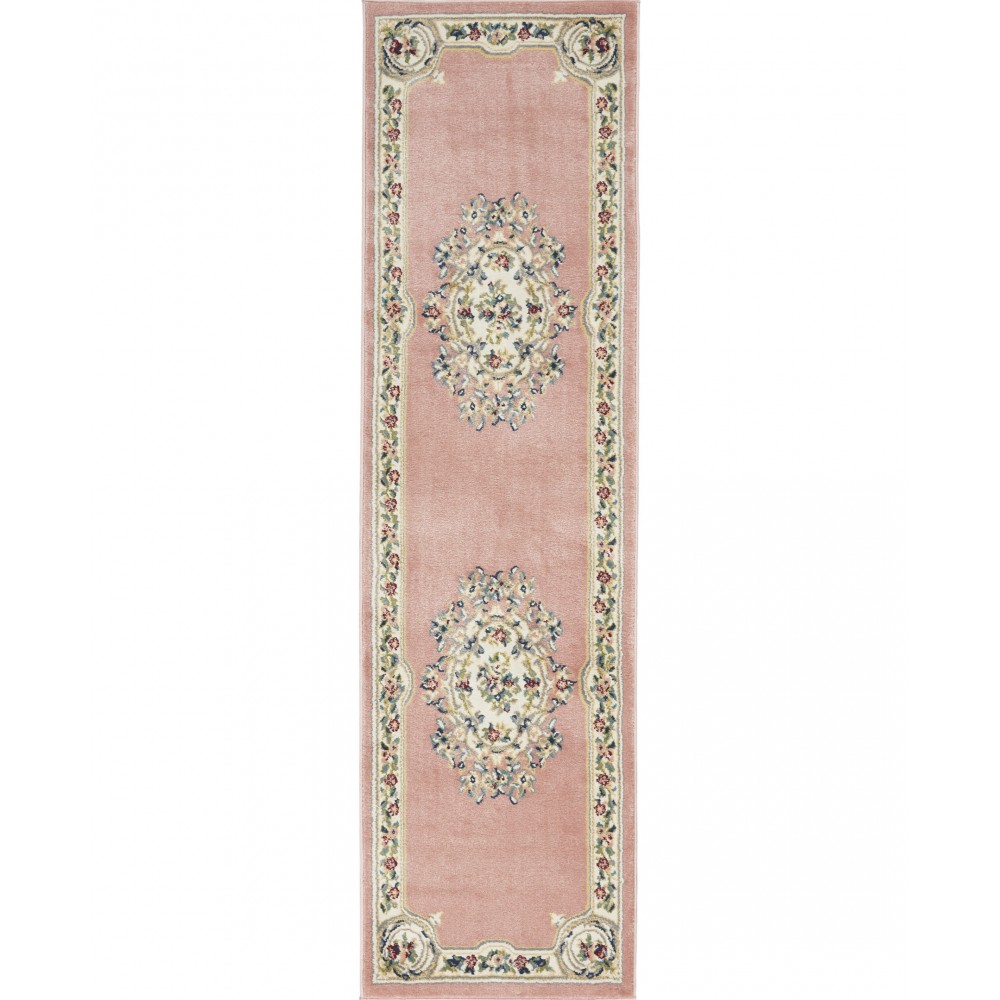 Nourison Aubusson ABS1 Runner Rug, Pink, 2'2" x 10' Nourison Aubusson ABS1 Runner Rug, Pink, 2'2" x 10'
