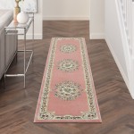Nourison Aubusson ABS1 Runner Rug, Pink, 2'2" x 10'