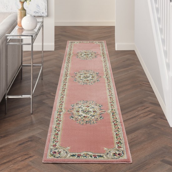 Nourison Aubusson ABS1 Runner Rug, Pink, 2'2" x 12'