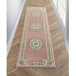 Nourison Aubusson ABS1 Runner Rug, Pink, 2'2" x 7'6"