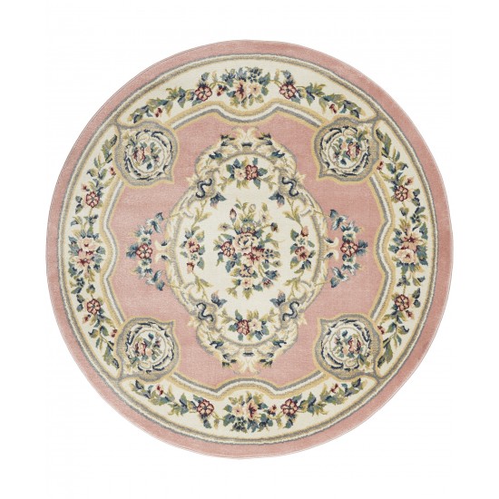 Nourison Aubusson ABS1 Area Rug, Pink, 5'3" x Round