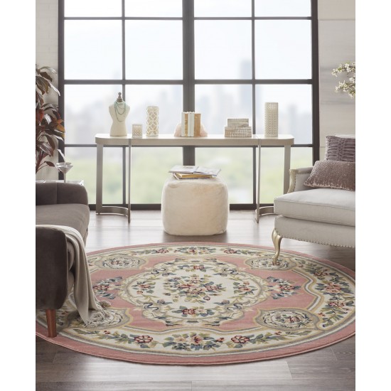 Nourison Aubusson ABS1 Area Rug, Pink, 7'10" x Round