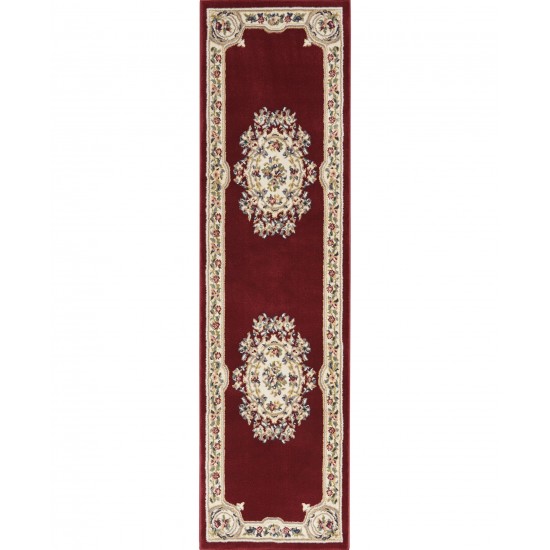 Nourison Aubusson ABS1 Runner Rug, Red, 2'2" x 10'