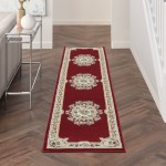 Nourison Aubusson ABS1 Runner Rug, Red, 2'2" x 10'