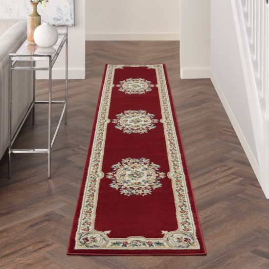 Nourison Aubusson ABS1 Runner Rug, Red, 2'2" x 12'