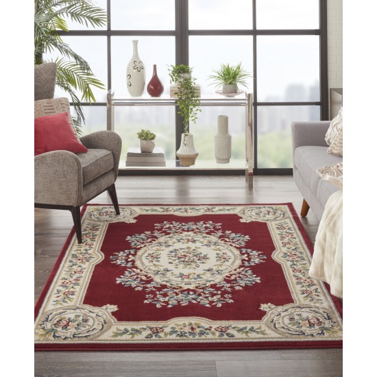 Nourison Aubusson ABS1 Area Rug, Red, 5'3" x 7'3"