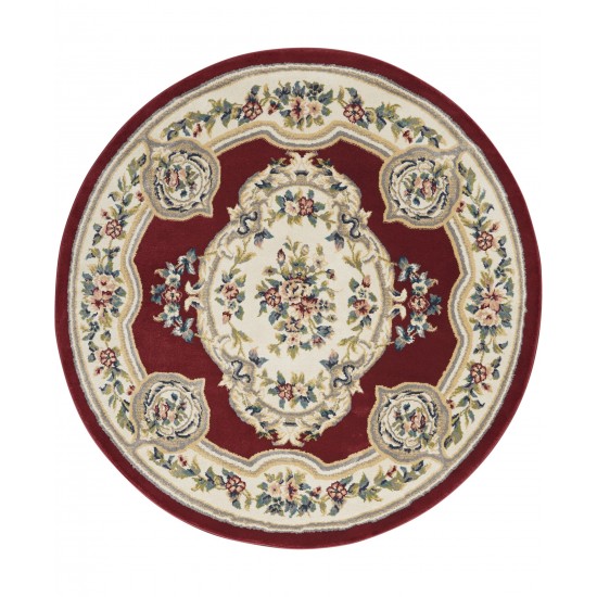 Nourison Aubusson ABS1 Area Rug, Red, 5'3" x Round