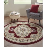 Nourison Aubusson ABS1 Area Rug, Red, 5'3" x Round