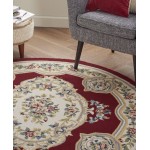 Nourison Aubusson ABS1 Area Rug, Red, 5'3" x Round