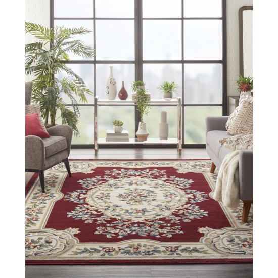 Nourison Aubusson ABS1 Area Rug, Red, 7'10" x 10'6"