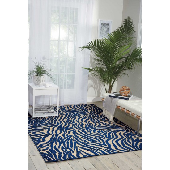 Nourison Aloha ALH04 Indoor/Outdoor Area Rug, Navy, 7'10" x 10'6"