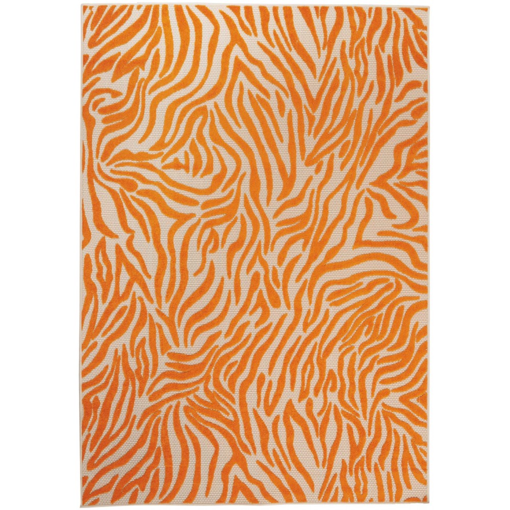 Nourison Aloha ALH04 Indoor/Outdoor Area Rug, Orange, 7'10" x 10'6"