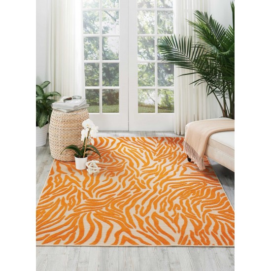 Nourison Aloha ALH04 Indoor/Outdoor Area Rug, Orange, 7'10" x 10'6"