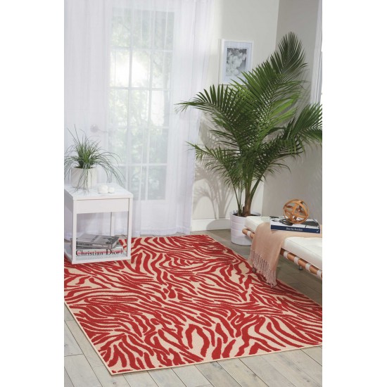 Nourison Aloha ALH04 Indoor/Outdoor Area Rug, Red, 7'10" x 10'6"