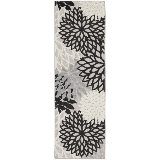 Nourison Aloha ALH05 Runner Rug, Black/White, 2' x 6'