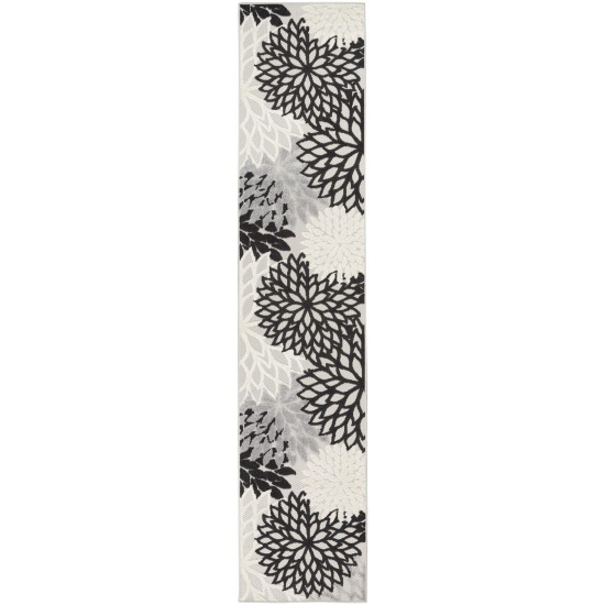 Nourison Aloha ALH05 Runner Rug, Black/White, 2'3" x 10'