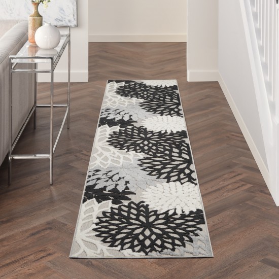 Nourison Aloha ALH05 Runner Rug, Black/White, 2'3" x 10'