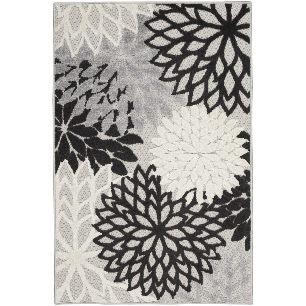 Nourison Aloha ALH05 Area Rug, Black/White, 2'8" x 4'