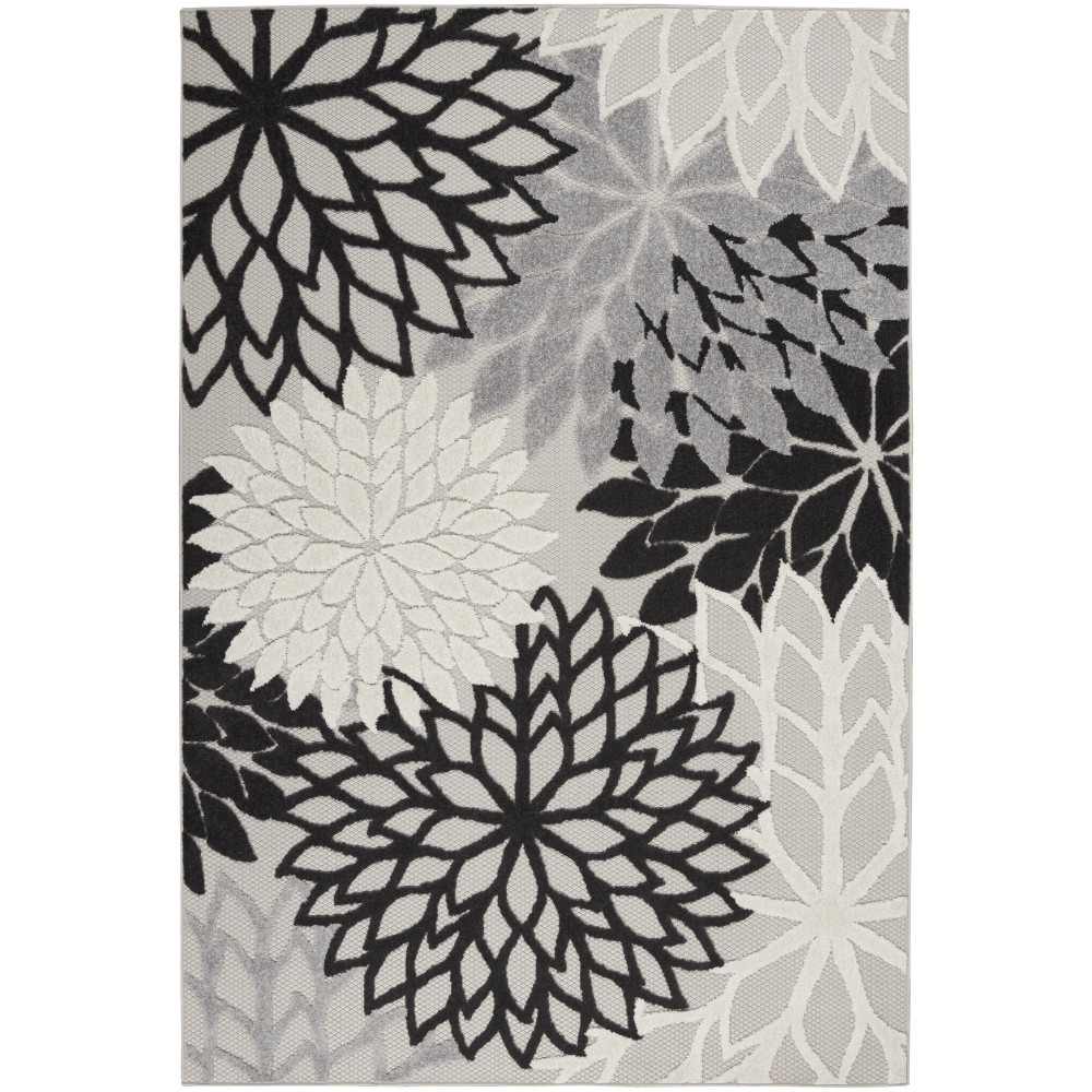 Nourison Aloha ALH05 Area Rug, Black/White, 3'6" x 5'6" Nourison Aloha ALH05 Area Rug, Black/White, 3'6" x 5'6"