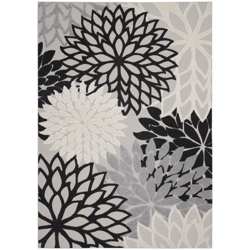 Nourison Aloha ALH05 Area Rug, Black/White, 7'10" x 10'6"