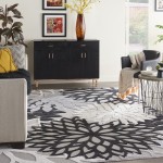 Nourison Aloha ALH05 Area Rug, Black/White, 7'10" x 10'6"