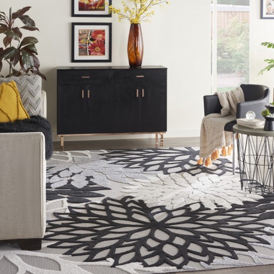 Nourison Aloha ALH05 Area Rug, Black/White, 9' x 12'