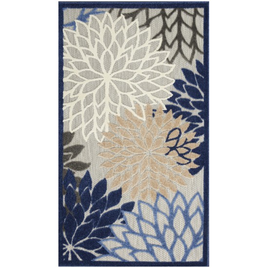 Nourison Aloha ALH05 Area Rug, Blue/Multicolor, 3' x 5'