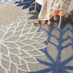 Nourison Aloha ALH05 Area Rug, Blue/Multicolor, 7'10" x Round