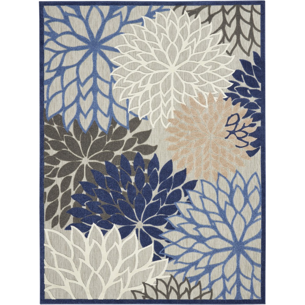 Nourison Aloha ALH05 Area Rug, Blue/Multicolor, 9'6" x 13'