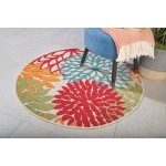 Nourison Aloha ALH05 Area Rug, Green, 4' x Round