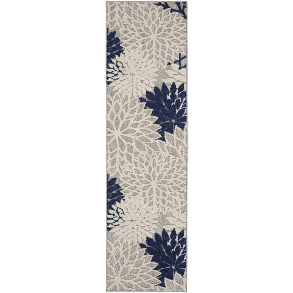 Nourison Aloha ALH05 Runner Rug, Ivory/Navy, 2' x 6' Nourison Aloha ALH05 Runner Rug, Ivory/Navy, 2' x 6'