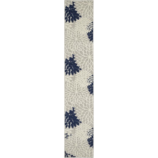 Nourison Aloha ALH05 Runner Rug, Ivory/Navy, 2'3" x 10'