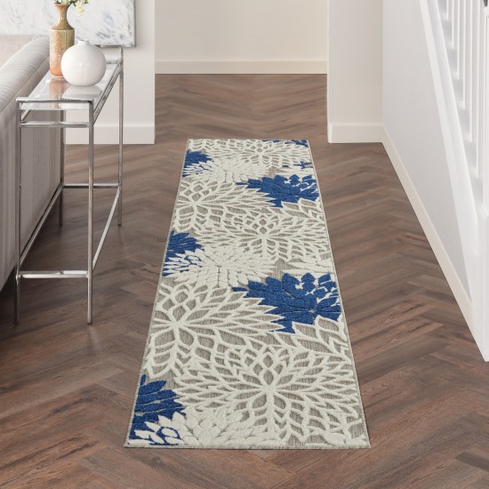 Nourison Aloha ALH05 Runner Rug, Ivory/Navy, 2'3" x 10'